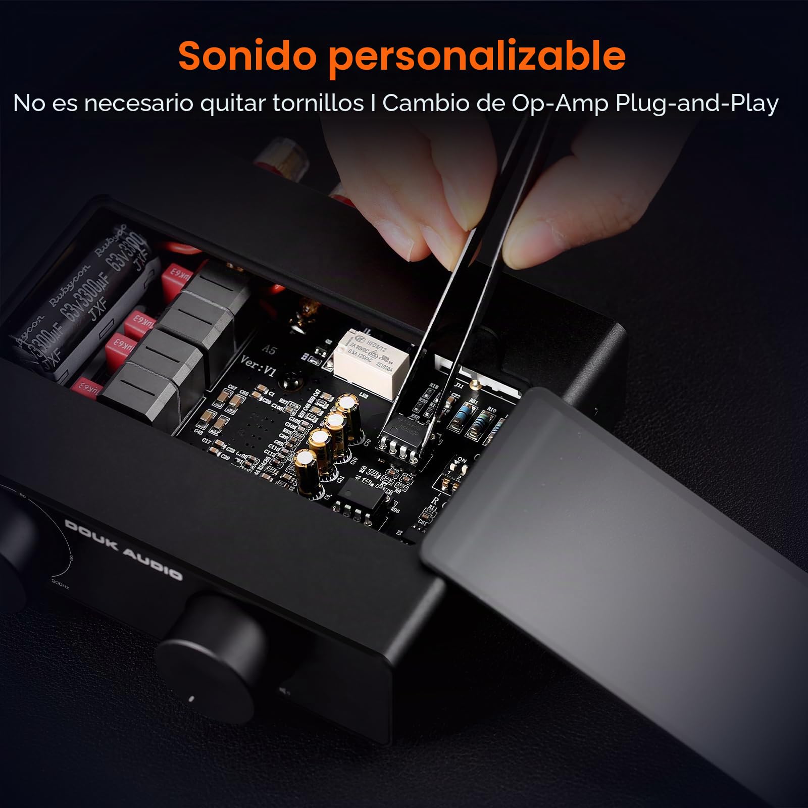Amplificador Estéreo Douk A5 TPA3255, Miniamplificador de Potencia de Audio HiFi de 600 W, Clase D para Sistema de Cine en casa, Altavoz Pasivo con Filtro de paso alto + Fuente de Alimentación de 48 V
