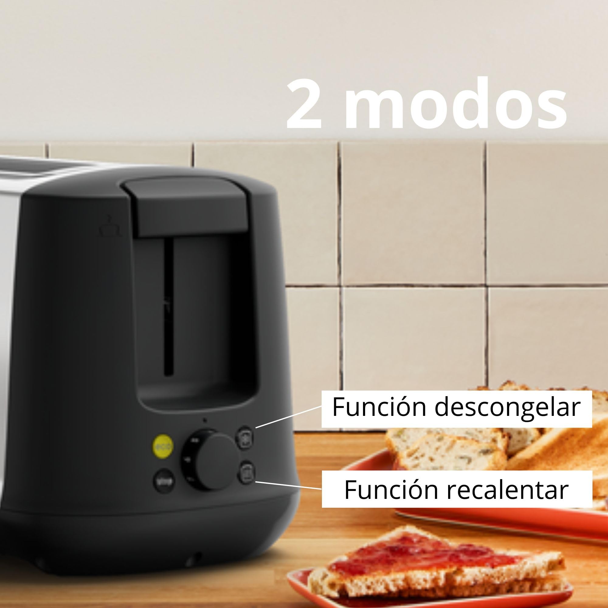Moulinex Subito Select LS342D10 Tostadora 2 ranuras 7 niveles tostado acero inoxidable