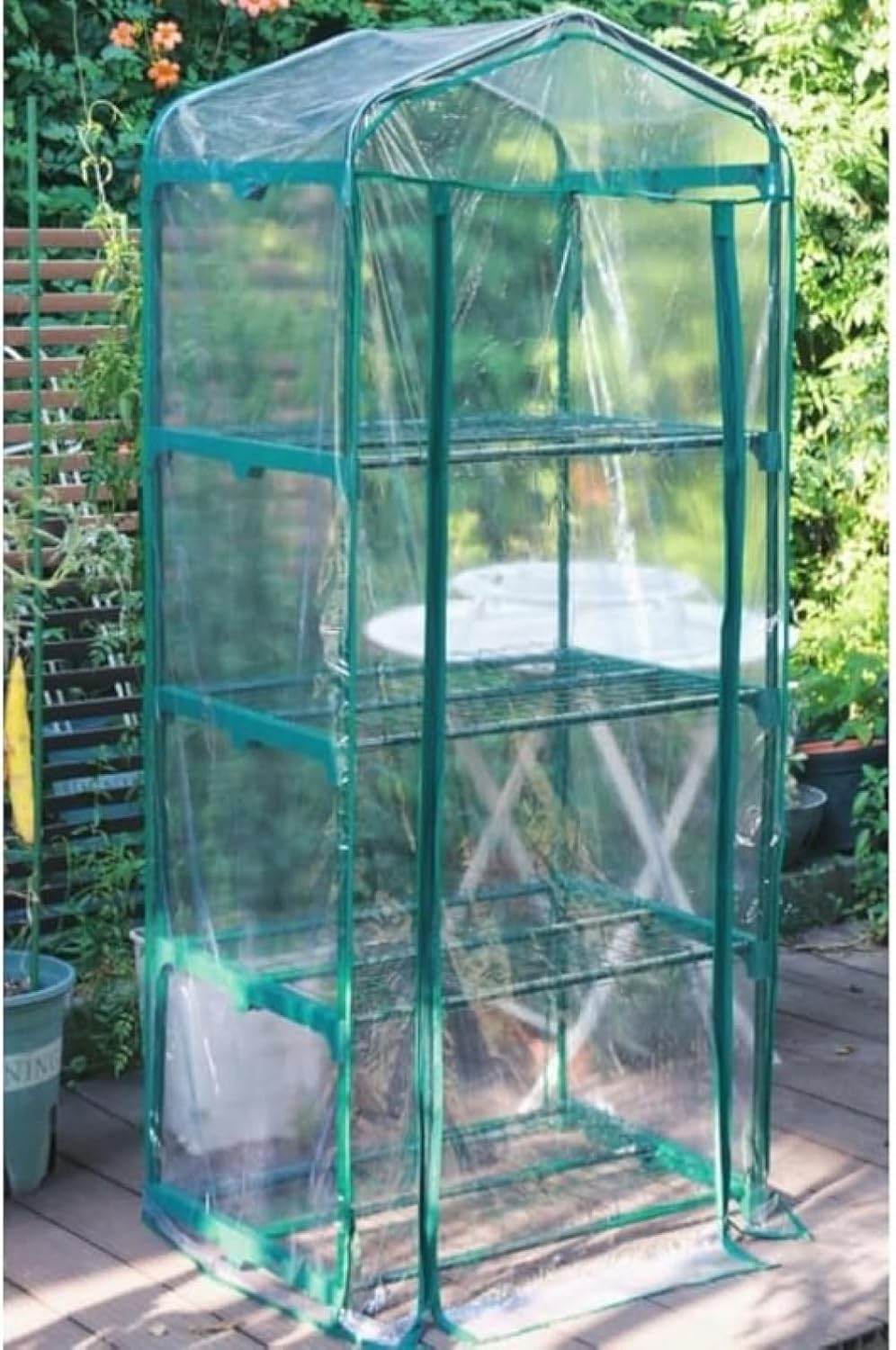 冬家庭用不凍液小型温室温室フラワーカバー温室屋外庭断熱温室4層グリーン、ガーデニング、植物、苗、大切な植物を寒さや霜から守ります