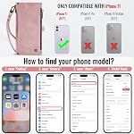 Defencase Wallet Case Compatible with iPhone 11 with RFID Blocking Card Holder for Women Men, Fashion PU Leahter Zipper Magnetic Button Flip Snap Phone Case Compatible with iPhone 11 6.1", Rose Pink