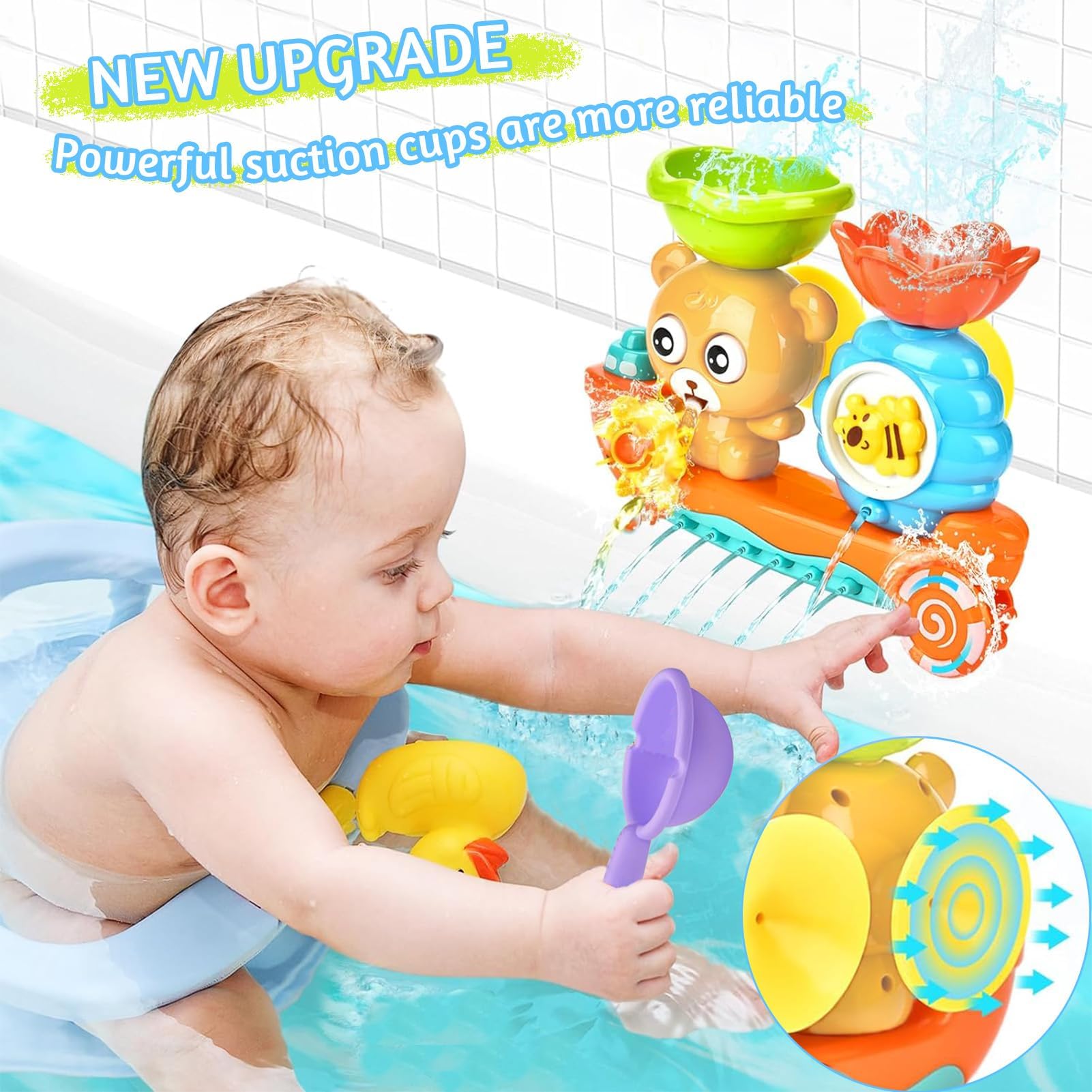 Badespielzeug Für Kinder Ab 1 Jahr – Mit Saugnäpfen, ABS-Material, Fördert Motorik & Macht Badewannen-Spaß
