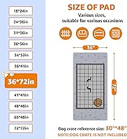 Vista 5 de Almohadillas lavables para orina para mascotas pequeñas, paquete de 2 almohadillas reutilizables de entrenamiento para mascotas lavables, 36x72