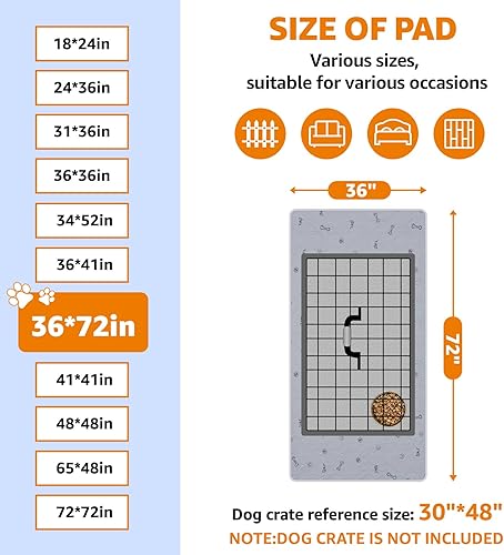 Miniatura 5 de Almohadillas lavables para orina para mascotas pequeñas, paquete de 2 almohadillas reutilizables de entrenamiento para mascotas, lavables, 36 x 72
