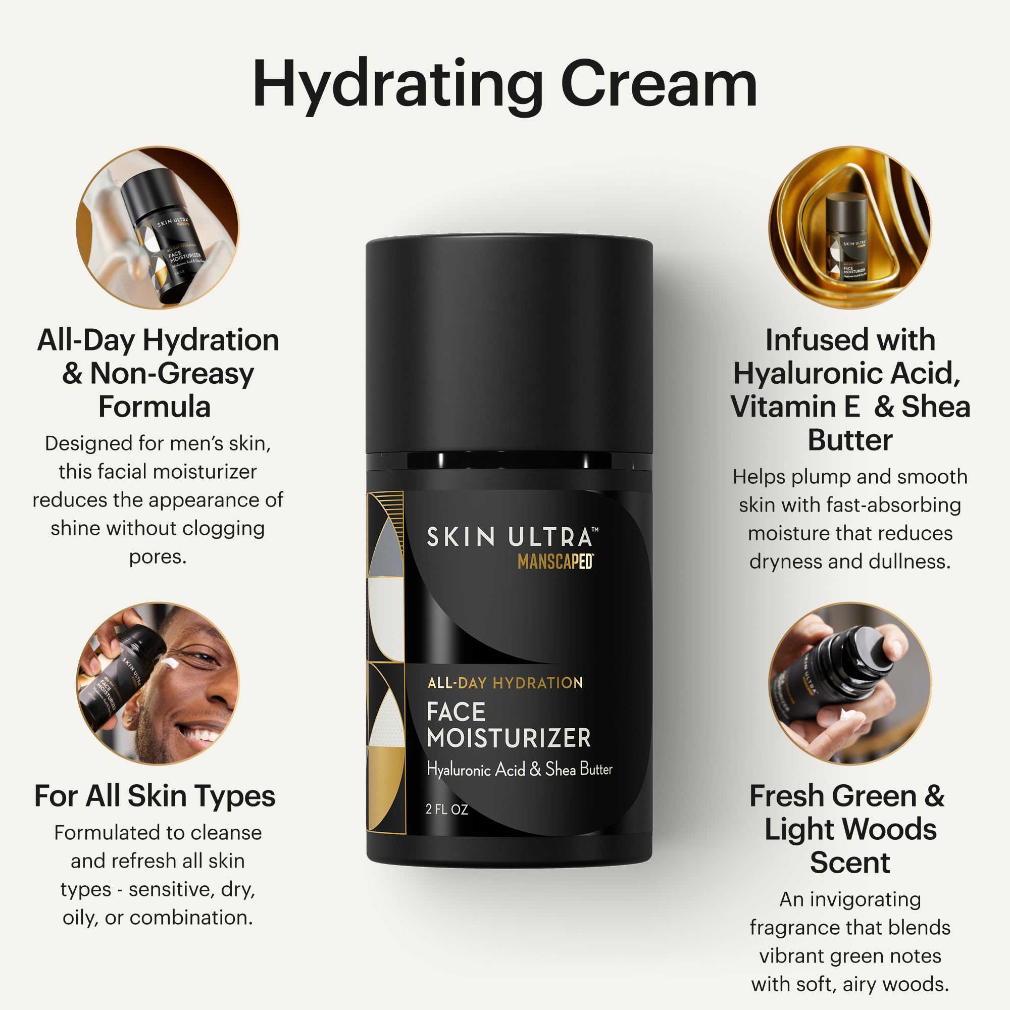 MANSCAPED® Skin Ultra™ Daily Regimen - Men's Skincare Routine Essentials with Face Wash, Face Moisturizer & Brightening Serum Formulated with A Ceramide Complex for Cleansing, Exfoliating & Hydration