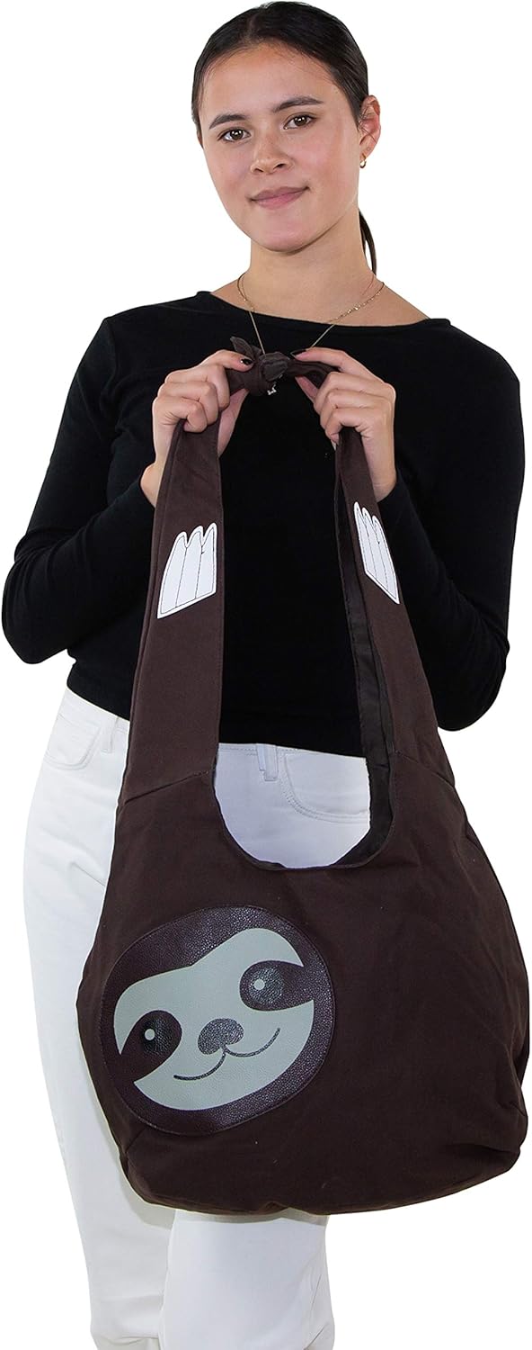 Sleepyville Critters Hang Loose Sloth Hobo Bag On Canvas
