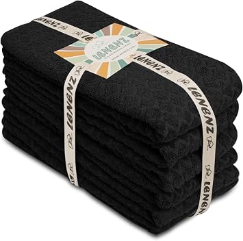 Pack of 6 Dish Towels for Kitchen 18 x 28 - 50% Cotton and 50% Rayon from Bamboo Super Plush Kitchen Towel and Dishcloths Sets - Hand Towels for Quick Drying