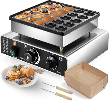 Moongiantgo Mini Dutch Pancake Maker Machine 25PCS, 1.8 Pancake,110V