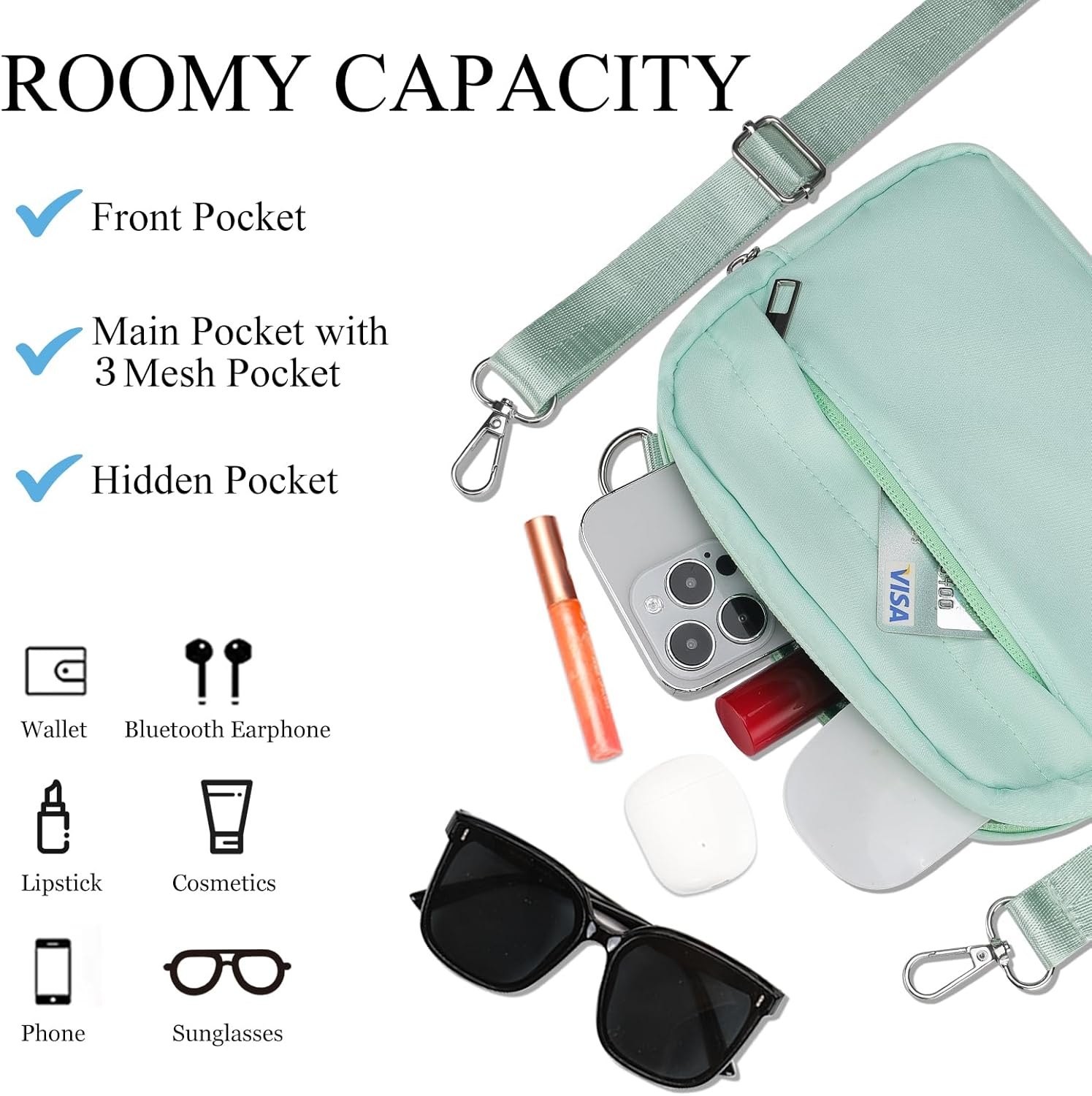 MAXTOP Small Crossbody Bags for Women Belt Bag Fanny Pack with Adjustable Strap - Image 3