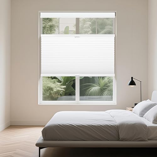 Miniatura 8 de Allesin Persianas celulares opacas de arriba hacia abajo, reducción de ruido, persianas de panal sin cordones, para oscurecer la habitación