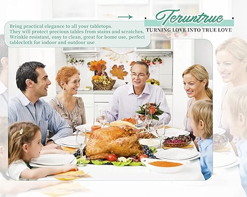 Miniatura 5 de Paquete de 6 manteles cuadrados blancos de 52 x 52 pulgadas, mantel cuadrado de poliéster para mesa cuadrada o redonda, resistente a las manchas y a