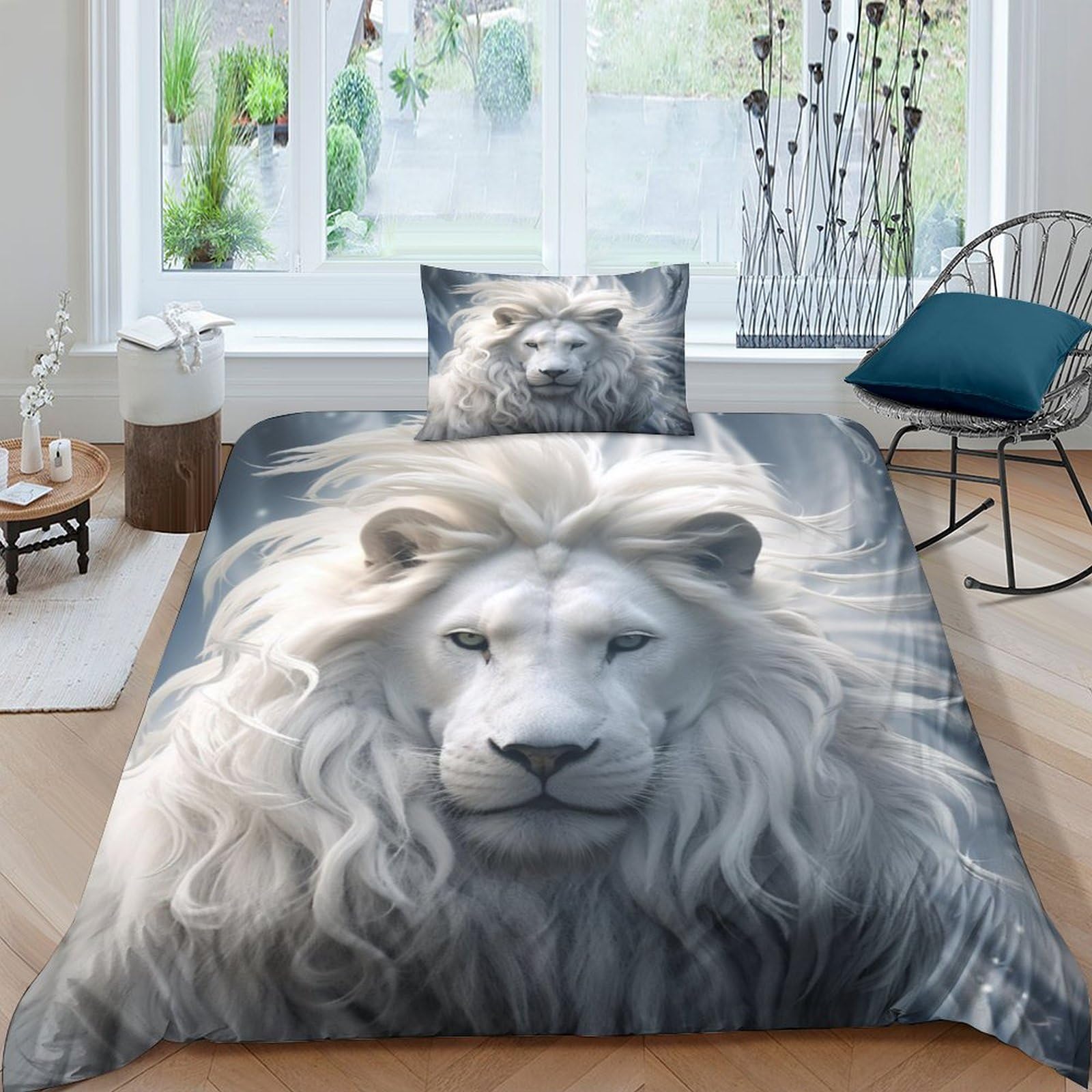 Couette légère lion hypoallergénique et douce pour lit simple enfant