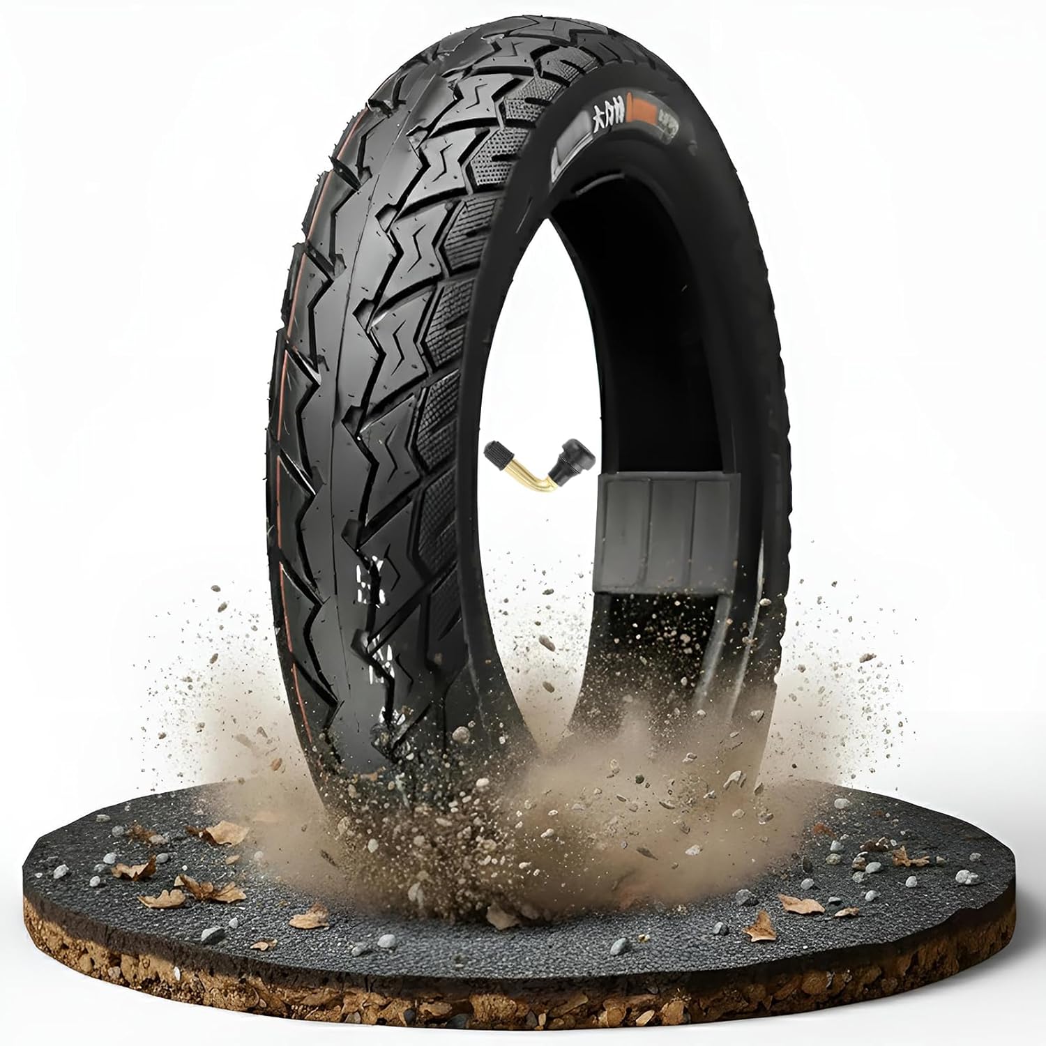 90/90-12 Tire for Mini Bike Front Rear Street Llanta, 90/90/12 Tubeless Anti-slip Tyre, 90 90 12 Wear-resistant Neumático Used for Daily Commuting on Various Roads 300 kPa MAX LOAD 535 LBS
