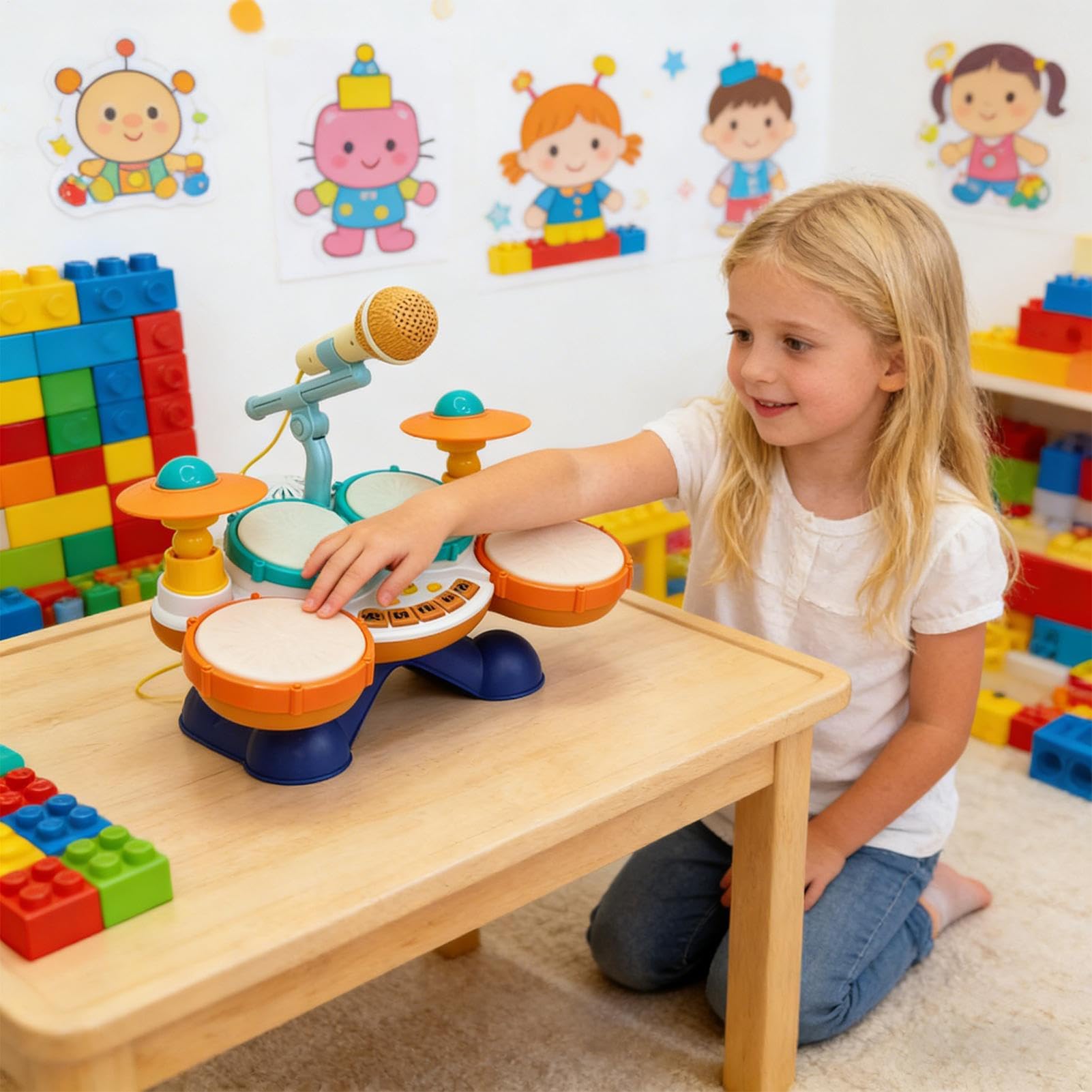 Batterie Junior x Interactifs Amusants Portables Réglables
