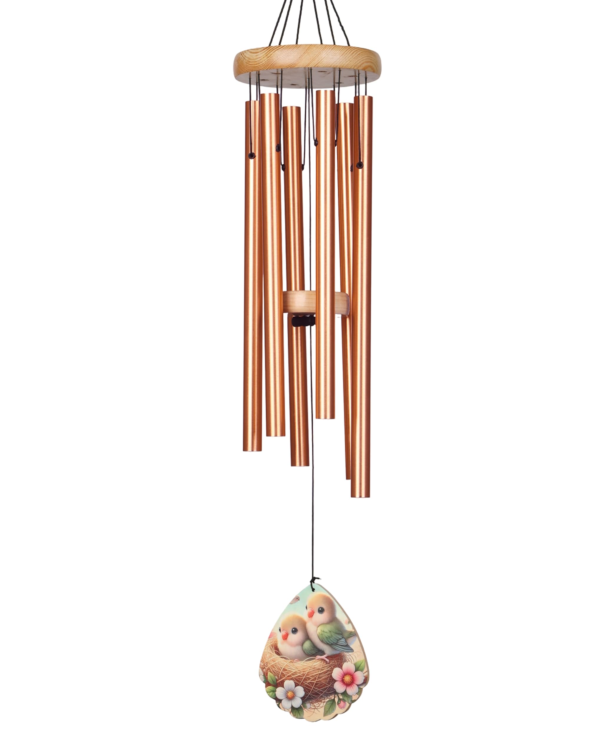 MELOPA 29" 6 Pipe Metal Wind Chims for Home Balcony Energy,& Office Positive Energy Meditation and Best Gift for Birthday Anniversary Home Vastu and Return Gift. -Rose Gold-image-17