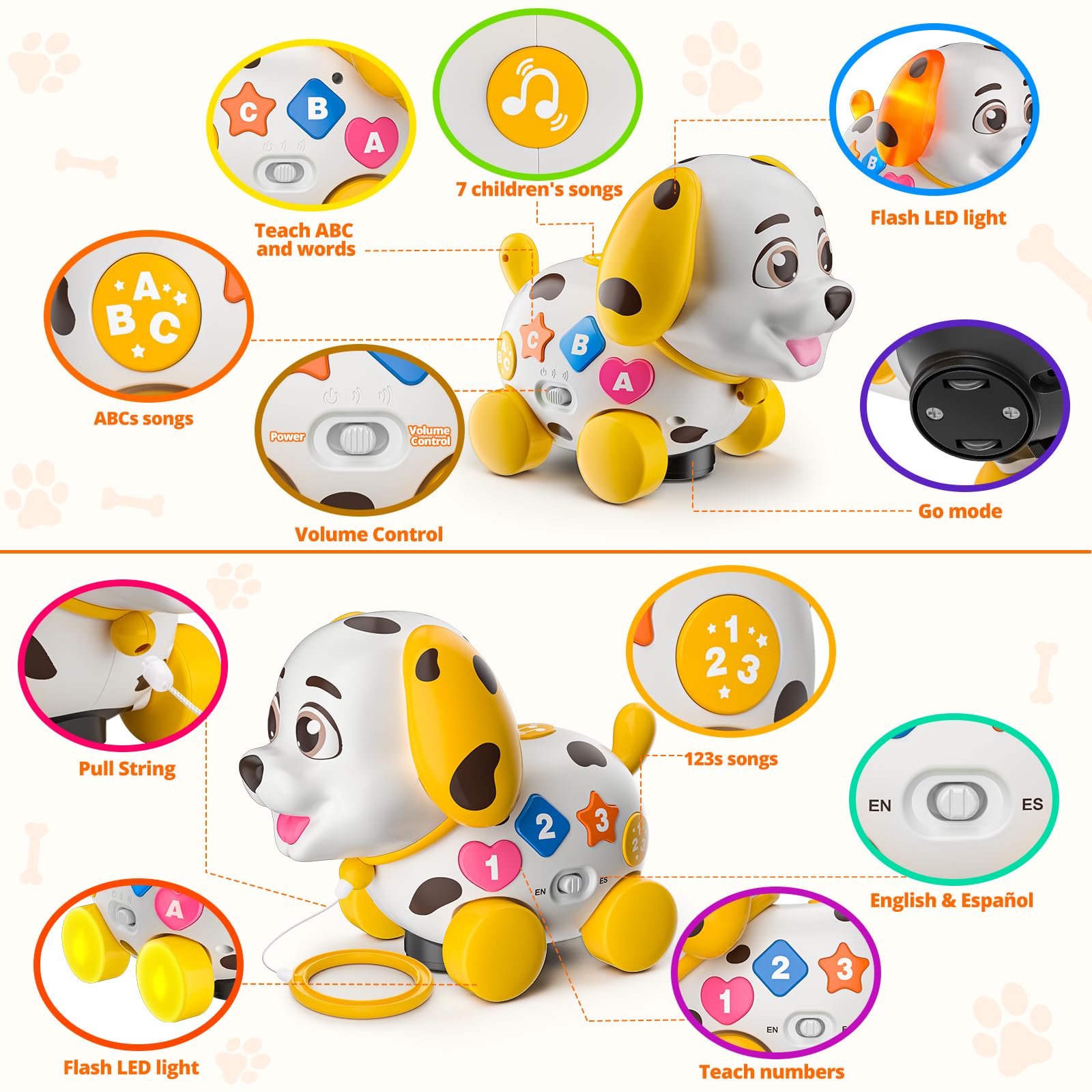 Baby Toys 6-12 Month, 1st First Birthday Gift for 1 Year Old Boys Girls, Musical Crawling & Walking Puppy Toy 6 7 8 9 10 12-18 Month Old Bilingual Learning Developmental Toy