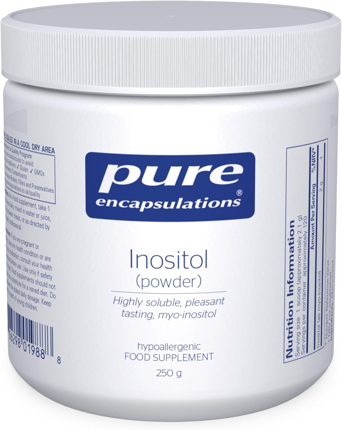 Pure Encapsulations Inositol Powder 2g – Supports Mental Health, Hormonal Balance, Metabolic Health – 250 Grams