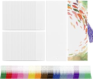 150 Pcs Watercolor Paper Blank Bookmarks with Colorful Tassels DIY Book Marks Kit with Hole for DIY Classroom Projects Crafts and Gift Tags 5.9 x 2 Inches