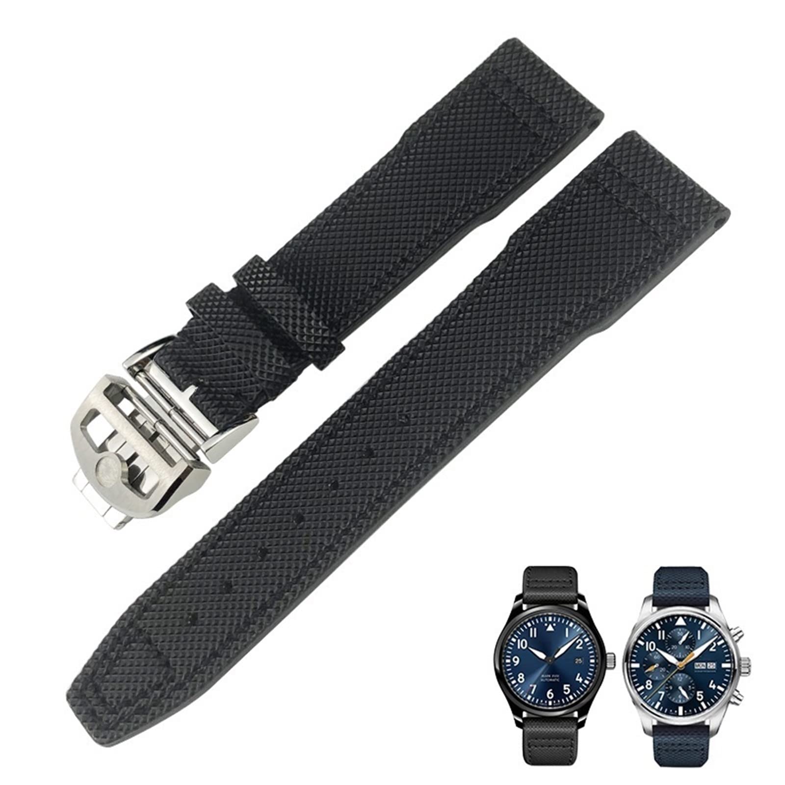Bracelet montre cuir vachette 21mm compatible IWC IW377714 MARK18 PILOT