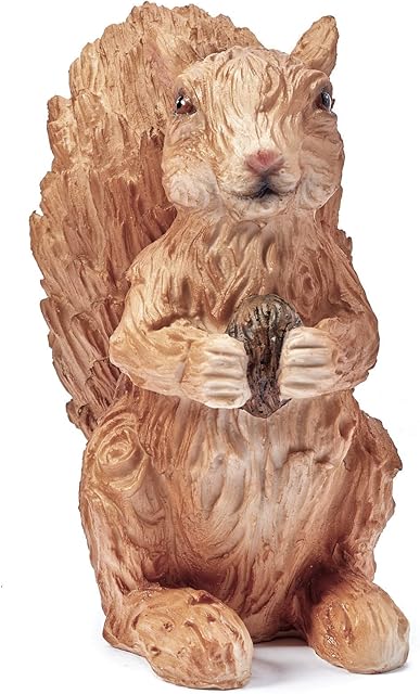 HH Home Hut Red Squirrel Garden Ornament Indoor and Outdoor Sculpture Fairy Gardens