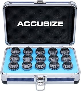 Accusize Industrial Tools Metric Er Collet 2 mm to 16 mm by 1 mm Er-25 Collet 15 Pc, 3350-0584