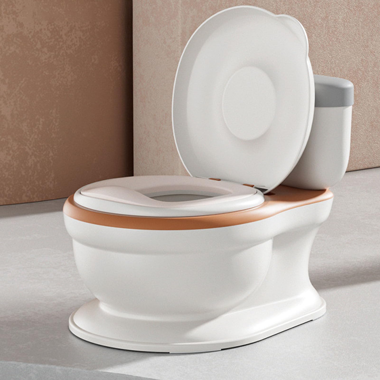 Toilette Realistica per Imparare a Usare il Vasino, Pulsanti e Suoni di Scarico, Design Portatile con Dispenser di Fazzoletti, Base Antiscivolo per Bambini Dai 18 Mesi in su