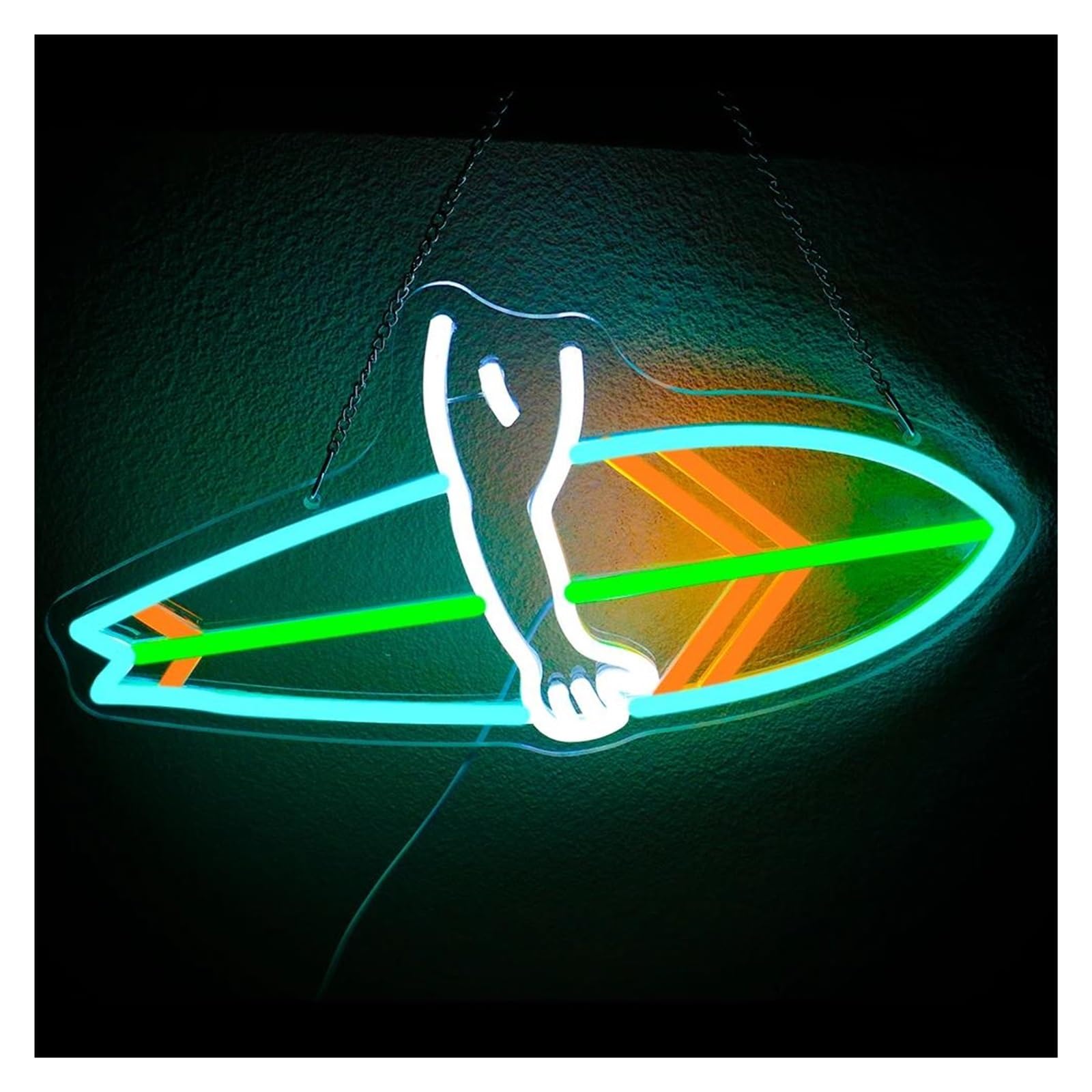 LEMST Signs Lamp Surfer Neon Sign Surfboard Light Dimmable USB Powered for Home Gym Room Bedroom Sports Surfing Wall Decor 40cmx20cm