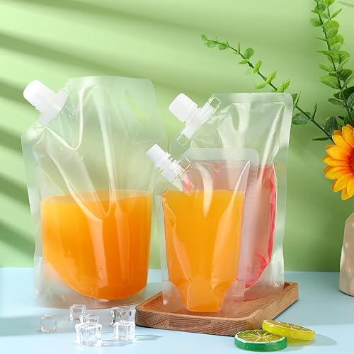 Miniatura 5 de Seajan Kit de 150 bolsas de licor, reutilizables, ocultables, de plástico, bolsas de alcohol para licor, bolsas de alcohol para bebidas alcohólicas,