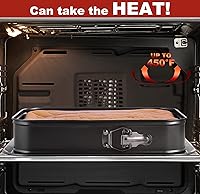 Vista 5 de Kenond Gran Molde Desmontable para Pastel, Molde Rectangular para Cheesecake de 14 x 11 Pulgadas, Utensilios para Hornear Tiramisu con 50 Piezas