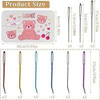 Vista 3 de 18 Agujas de Hilo, Agujas de Tapicería Agujas de Bordado Curvadas Agujas de Punta Curva, Agujas Romas de Ojo Grande con Caja Aleatoria para Tejer