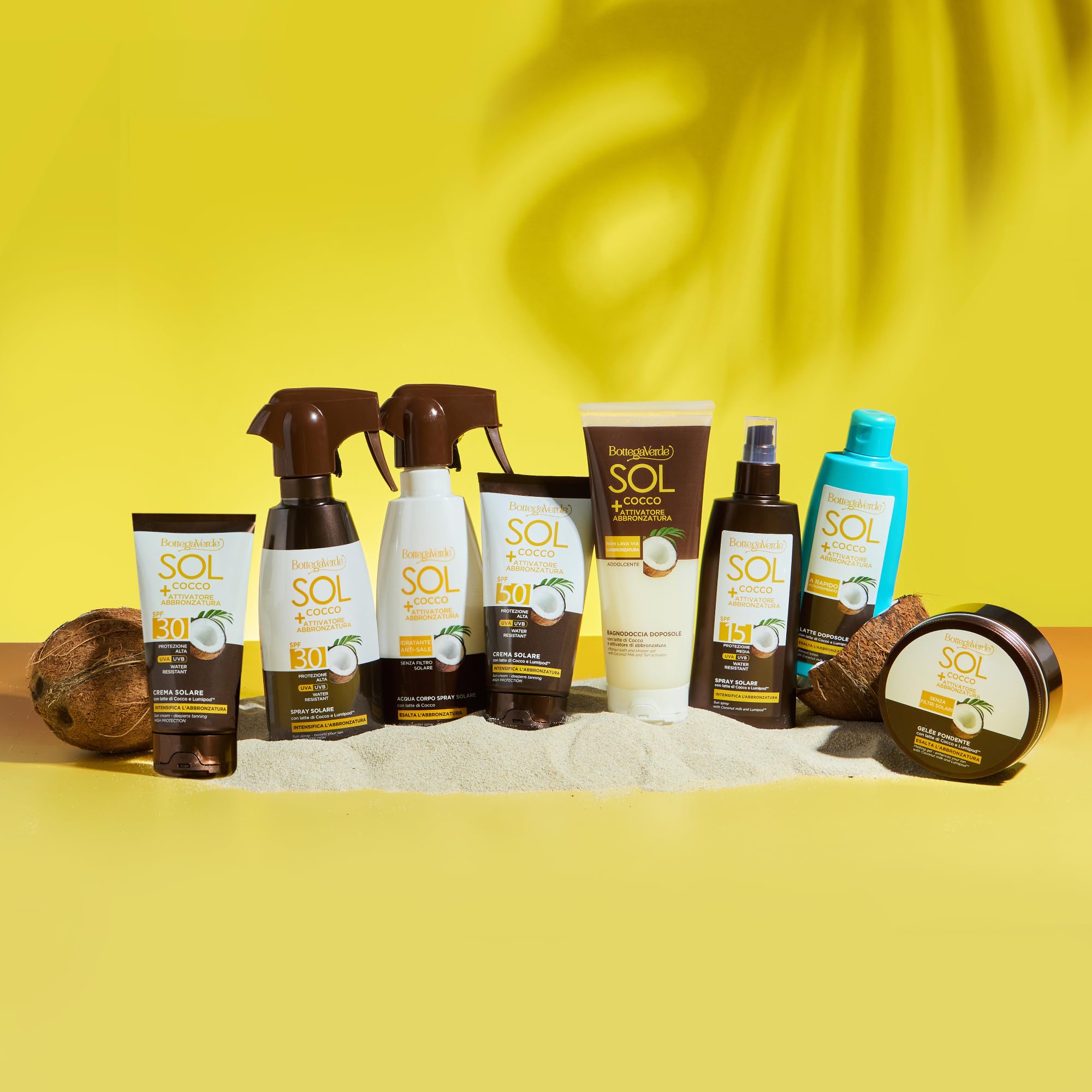 Bottega Verde - SOL Cocco, Gelée Corpo Attivatore Abbronzatura 150 ml, No Filtri Solari, con Latte di Cocco e Lumipod, Intensifica e Prolunga l’Abbronzatura, Texture Leggera, per Pelli Già Abbronzate