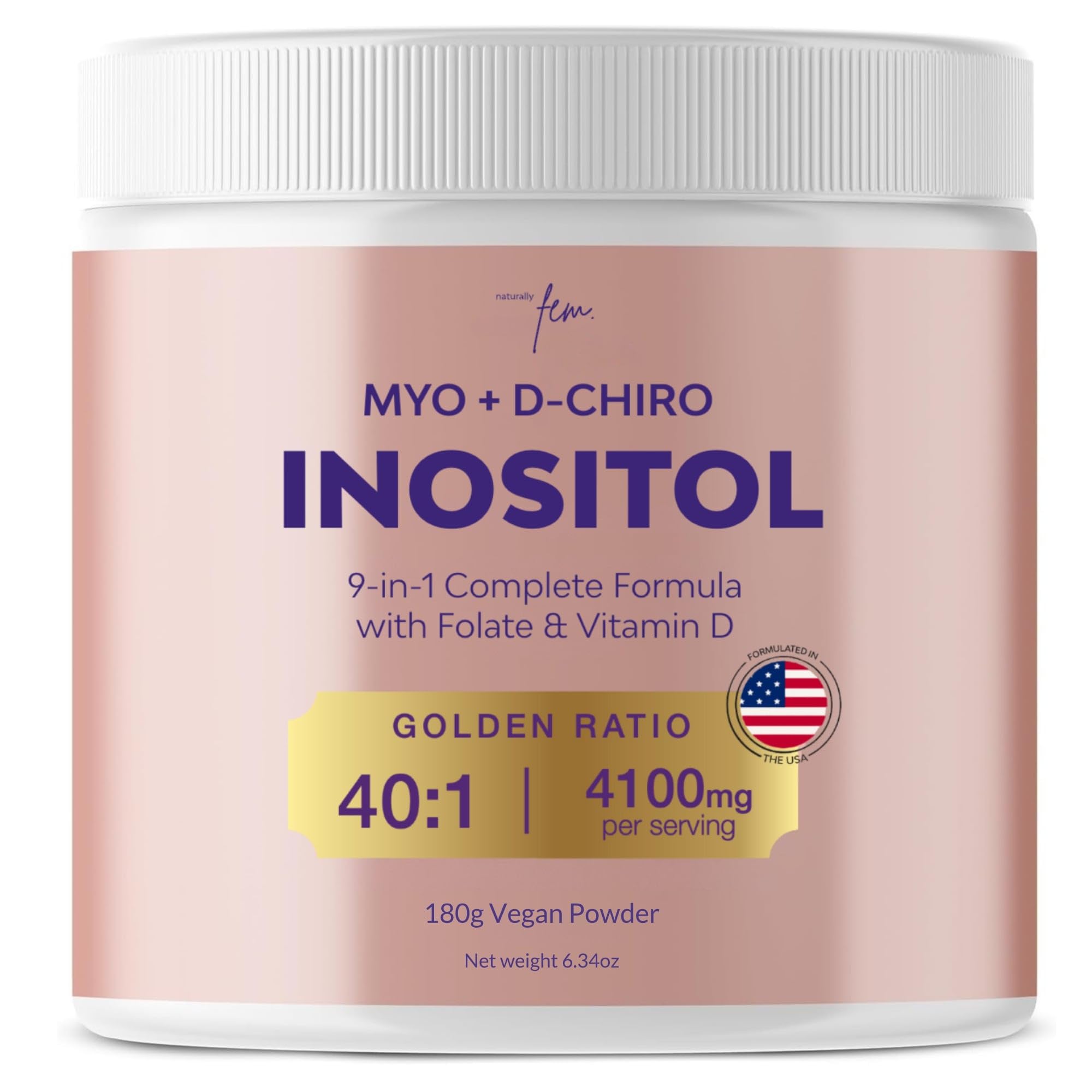 QSTA Myo-Inositol & D-Chiro Inositol Supplement for Women 4100mg (40:1 Ratio) – 9-in-1 Hormonal & Metabolic Support with PCOS Multivitamins. Inositol Powder Supplement for Hormone Balance