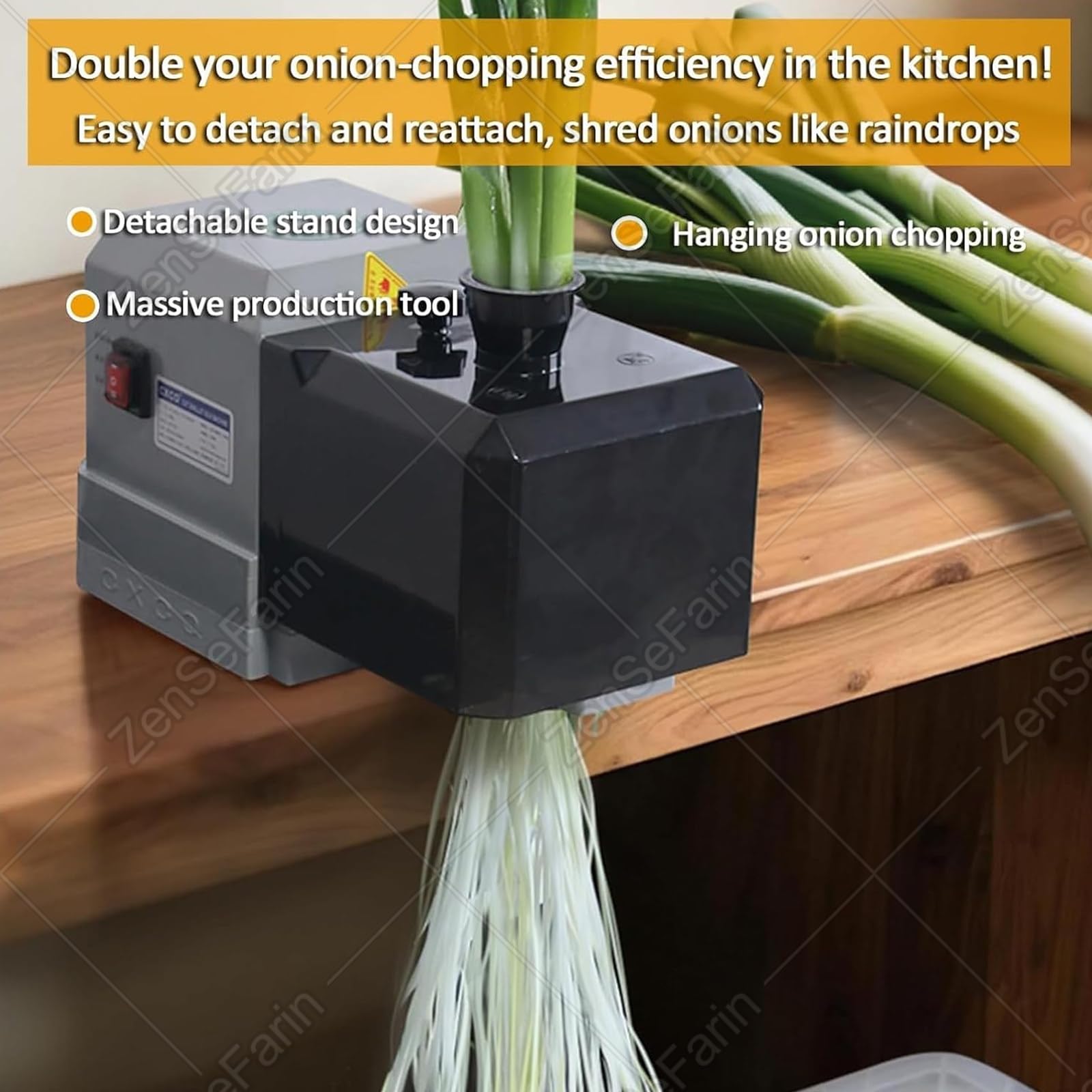 Affettatrice Professionale per Cipolle,Affettatrice Elettrica per Sedano,Diametro Lama 1,5/1,8/2,3 Mm,Diametro del Portello Alimentazione 3.5 Cm per Cipolle Verdi Casa E Ristorante 2.3mm