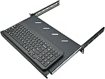 Electriduct 1U Keyboard Tray - Fully Extendable Universal 19" Rack Mount Sliding Shelf for Network Equipment Server Cabinet Enclosure with 3-Rail System and Mounting Hardware - 10.8" Deep