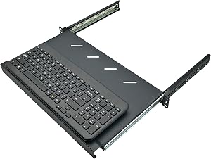 Electriduct 1U Keyboard Tray - Fully Extendable Universal 19" Rack Mount Sliding Shelf for Network Equipment Server Cabinet Enclosure with 3-Rail System and Mounting Hardware - 10.8" Deep