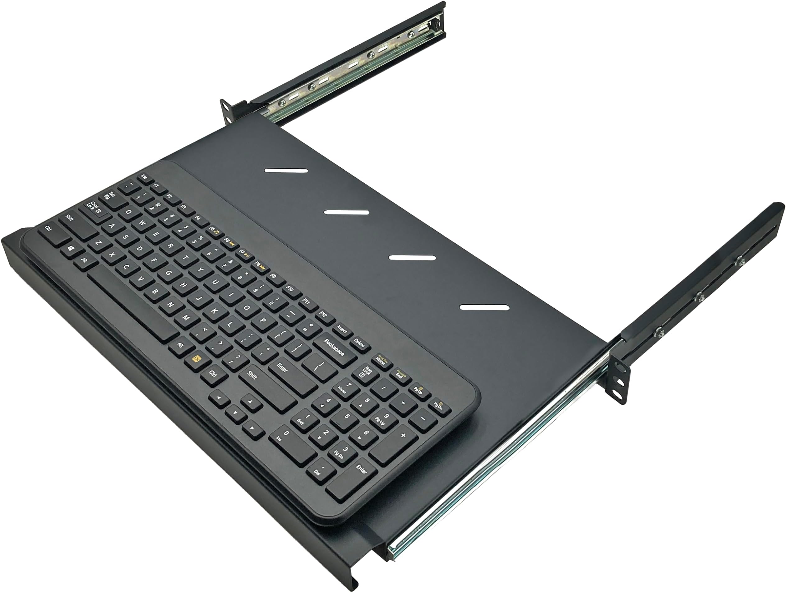 Electriduct 1U Keyboard Tray - Universal 19" Rack Mount Sliding Shelf for Network Equipment Server Cabinet Enclosure with Mounting Hardware - 10.8" Deep