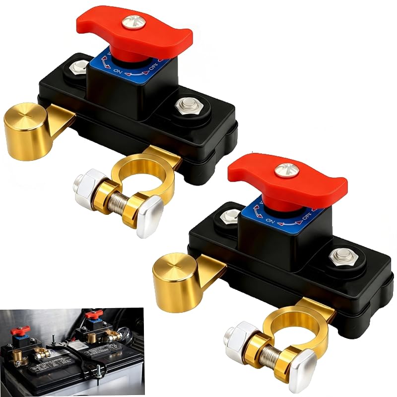 Chave Seccionadora de Bateria ROVLET 12 V-24 V com Interruptor Rotativo de Cobre – Pacote com 2