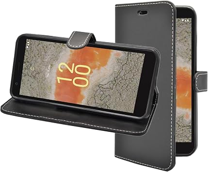 Generic Phone Case For Nokia C02 Wallet Flip PU Leather Stand Card Slot Pouch Phone Cover Compatible With Nokia C02 (Black)
