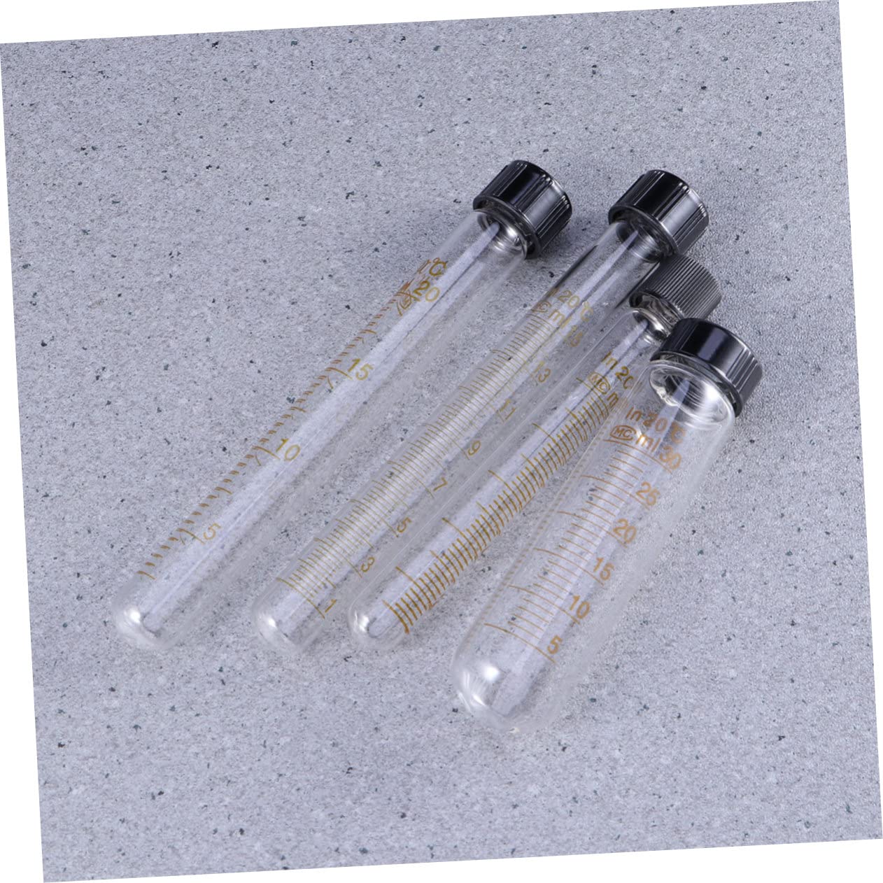 8pcs Science Lab Test Tubes Caps Graduated Glass Tubes for Storage Measurement