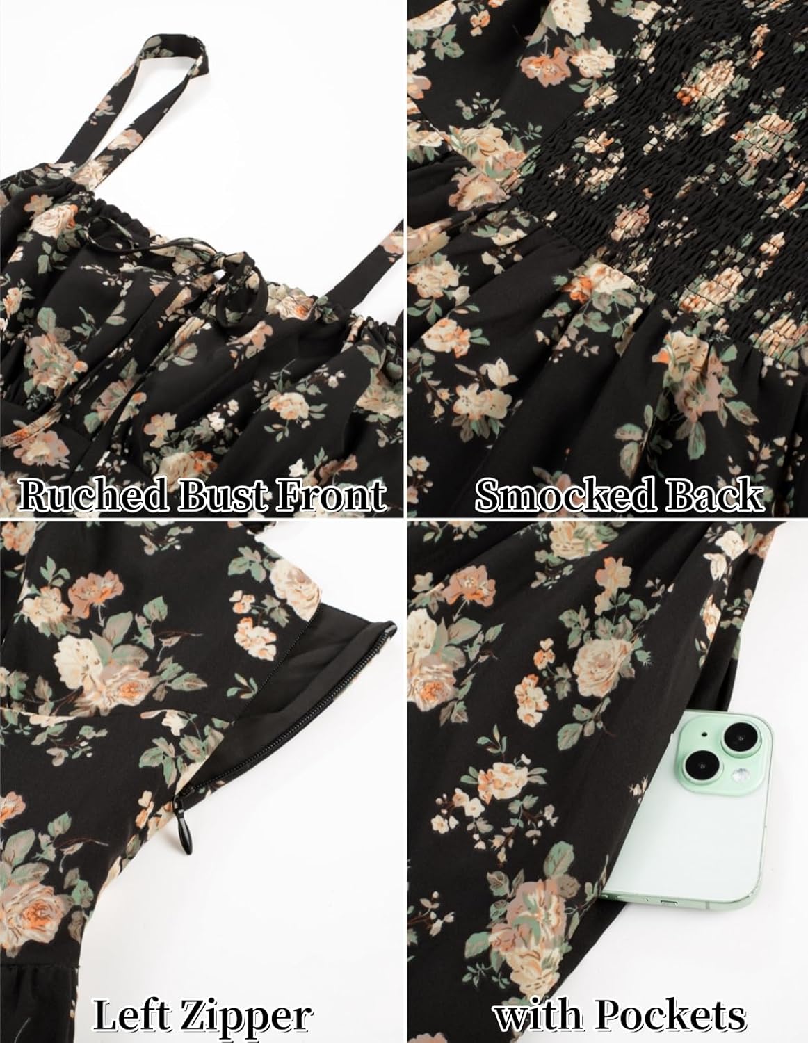 SCARLET DARKNESS Women's Floral Midi Dress Corset Sundresses 2026 Summer Spring Vacation Milkmaid Dresses - Image 8