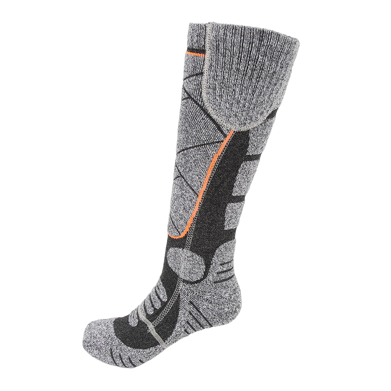 ETAINGYEUN Heated Socks Winter Warmth Camping Fishing Cycling Elastic Dark Gray