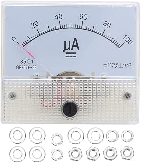 Ampeter, Analogue Ampeter, 85C1 DC 0~100UA Pointer Type Ampeter Analogue Power Panel Meter Single Texture Measuring Instrument
