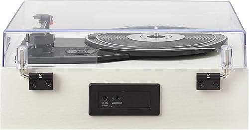 Miniatura 8 de Crosley CR6045A-CR Miles Tocadiscos Reproductor de Discos Bluetooth de entrada/salida de 3 velocidades con altavoces incorporados, crème