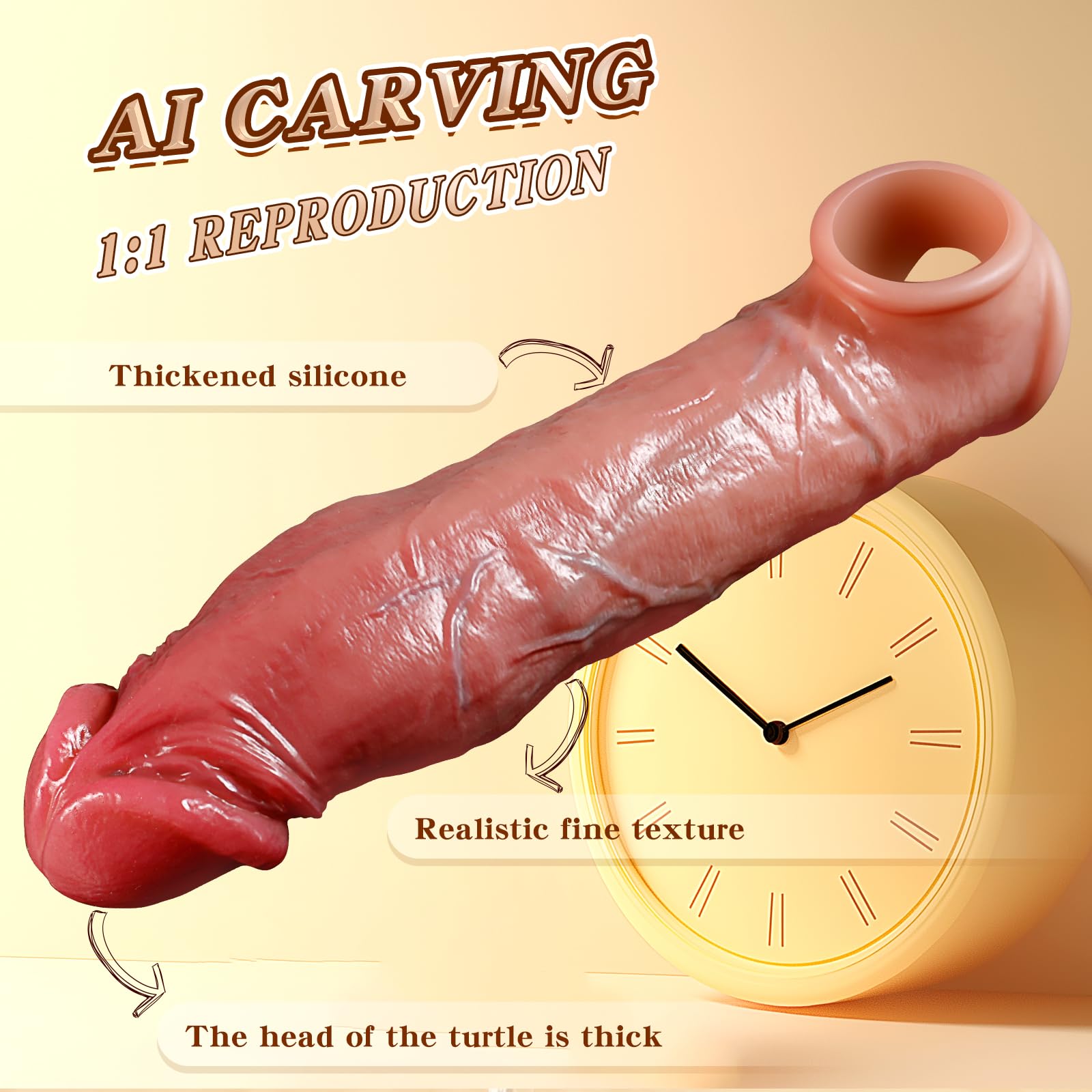 Funda Pene Realistico Grueso para Hombre, Extensor Alargador de Pene Masculino, Anillo para Pene de Hombre, Consolador Sexo Mujer, Fundas para Pene en Juguetes Eróticos para Pareja Sexuales (Piel)