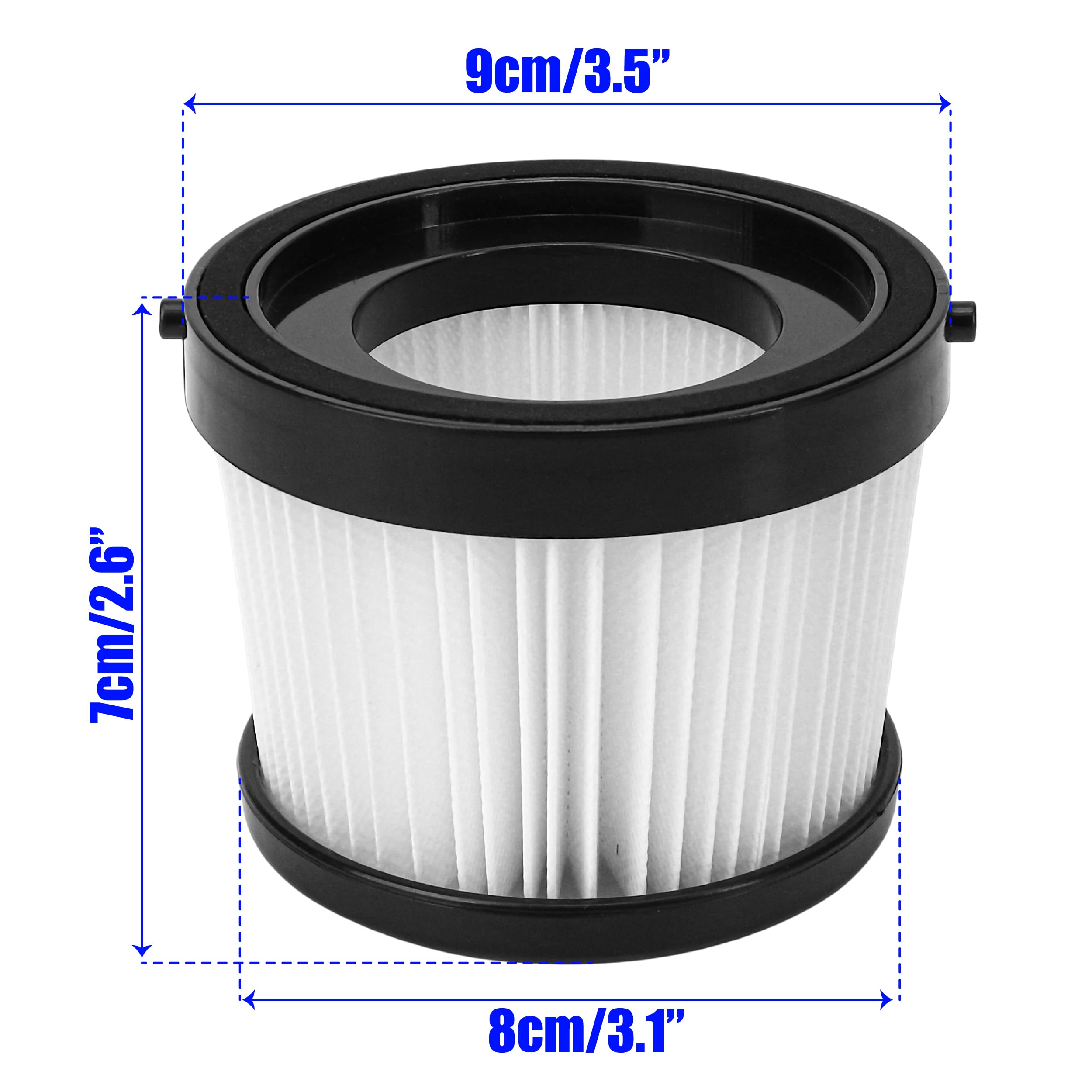 2 Pack Replacement HEPA Filters for DEWALT 20V DCV501LN Replace DCV5011H, DCV501HB Cordless Handheld Vacuum Cleaner Parts, Washable and Reusable Filter