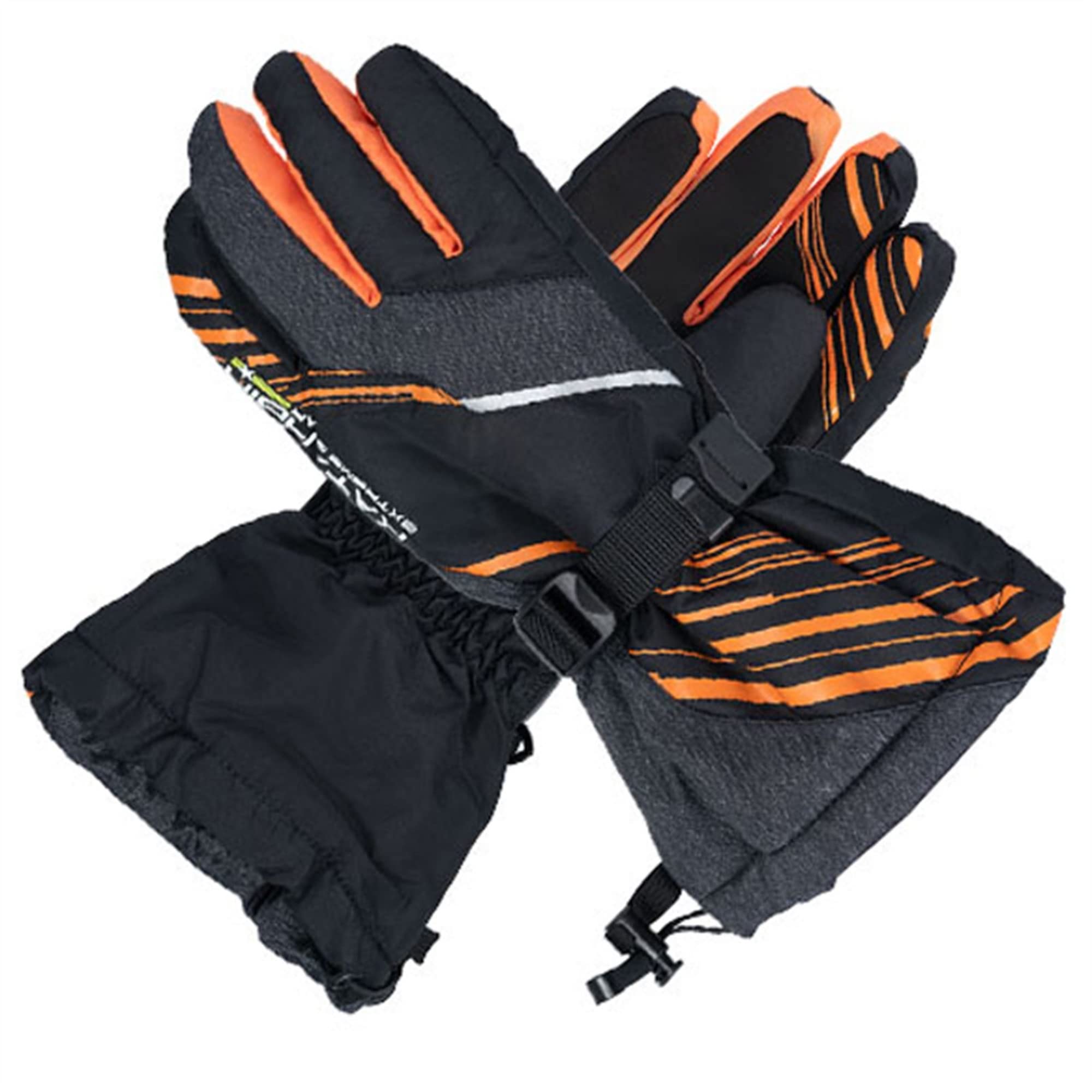 Katahdin Gunner Snow Gloves Black Gray Orange 3XL