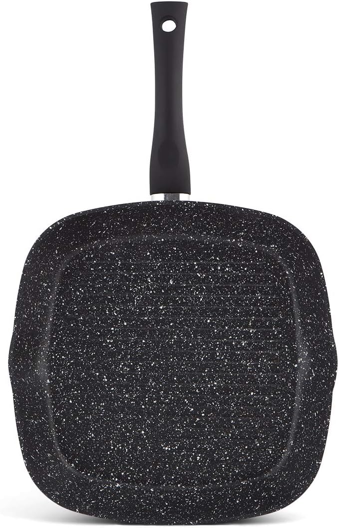 Orbegozo – Aluminium Grill, Marble Coating, 28 cm Diameter, Suitable for All Hobs