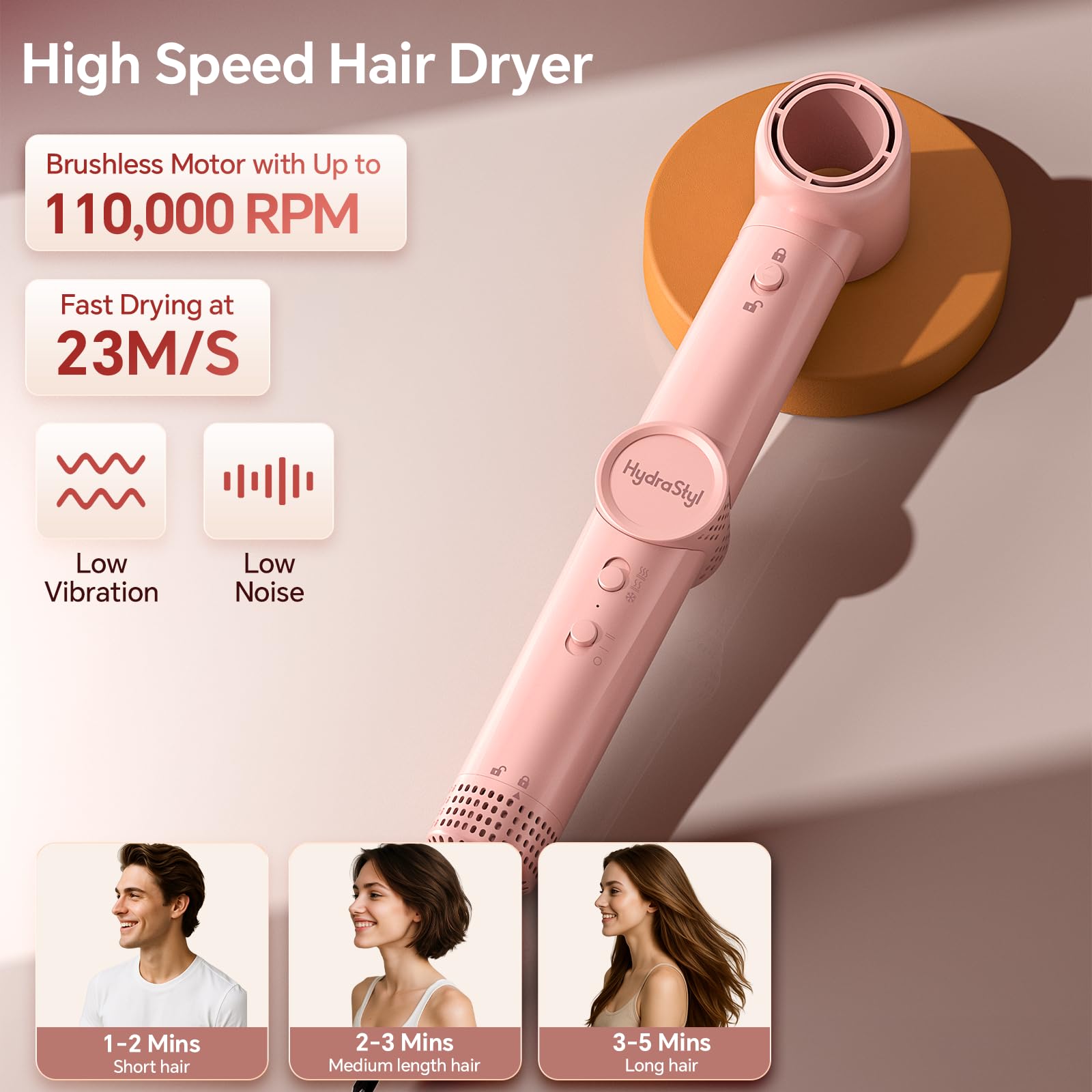 5-in-1 Air Styler Hair Dryer Brush with Auto-Wrap Curlers
