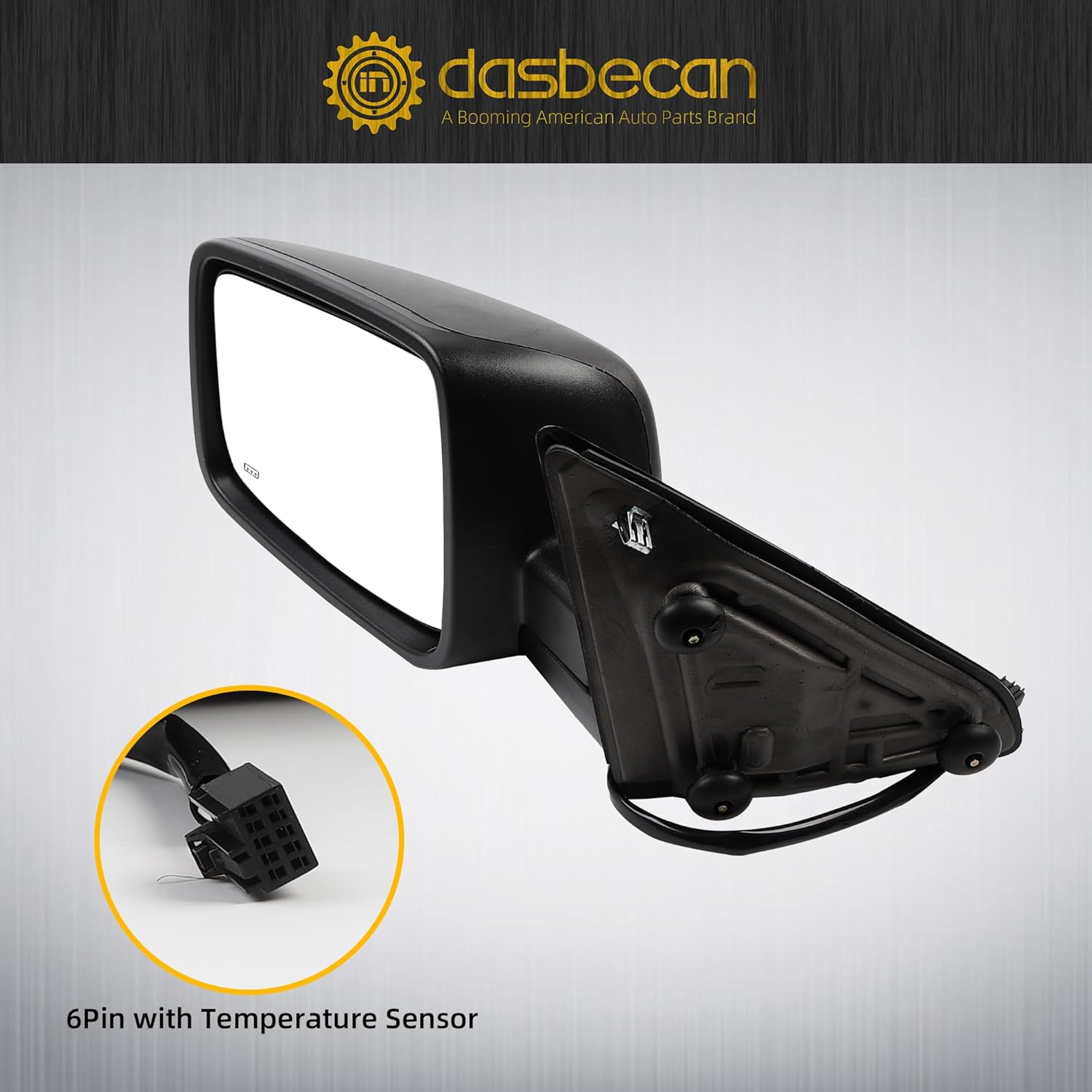 Dasbecan Driver Side Mirror Compatible with 2014-2018 Ram 1500, 2019-2022 1500 Classic Left Mirror w/Power Heated Glass, Manual Folding, Temp Sensor Replaces 68462819AA