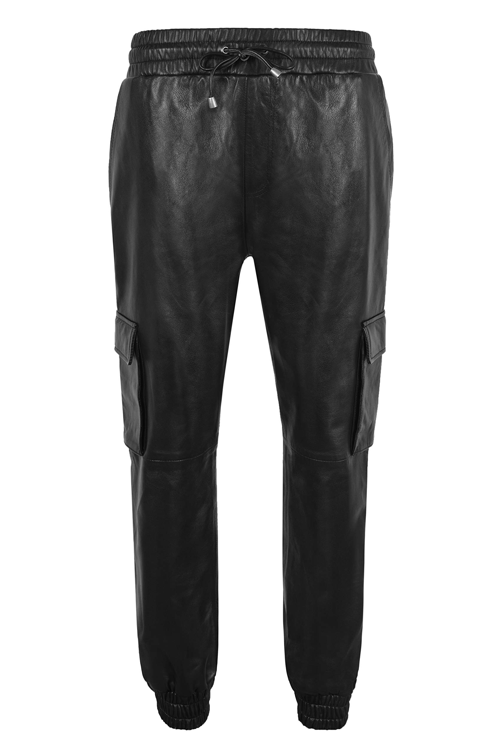 Pantalon en cuir véritable noir napa Smart Range un style cargo élégant - 6
