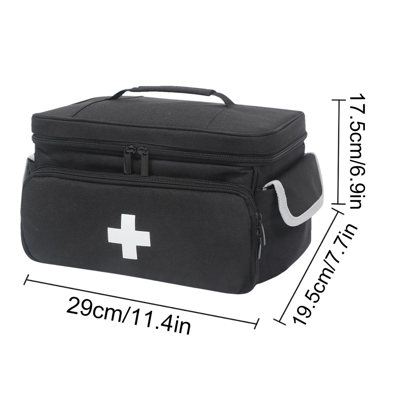 Home Health Sac d'infirmière, sac d'allaitement pour infirmière, sac de pharmacie de voyage | Sac de rangement vide pour étudiants en infirmière, médecins, travail d'infirmière portable, Noir , Voir